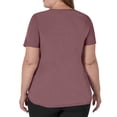thumbnail image 3 of Fabrcox Red Scrub Women Tops Oversized Short Sleeve V Neck Nurse Scrubs Tops with Pockets Fall Spring Working Uniform Purple Pink XL, 3 of 5