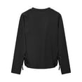 thumbnail image 4 of TTUHYWXI Girls Long Sleeve Shirts Ruched Knot Side Tunic Blouse Tee Tops (Black, 5-6 Years), 4 of 5