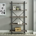 thumbnail image 3 of Pemberly Row 68" Engineered Wood and Metal 5-Shelf Bookcase in Gray Wash, 3 of 6