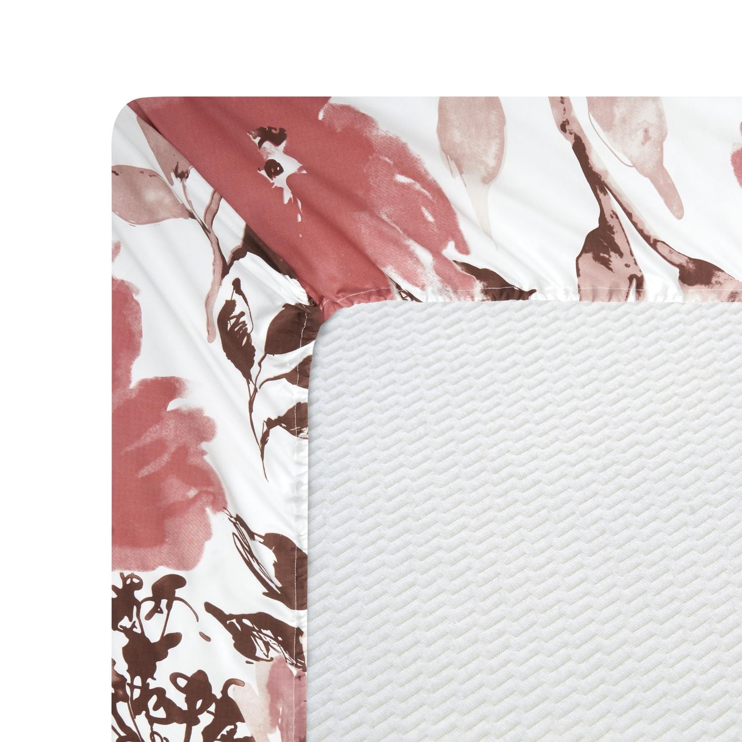 Ensemble de literie Marina Décoration ultra douce et soyeuse, imprimée, en rayonne de bambou, toutes saisons, avec taies d'oreiller, motif floral rose et rouge