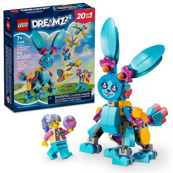 LEGO DREAMZzz Bunchu's Creative Animal Adventures - Fantasy Bunny Toy for Kids, Boys and Girls, Ages 7+ - 20 Building Options - Building Set with Izzie Minifigure - Gift Idea for Birthdays - 71488, Includes 143 Pieces, Ages 7+