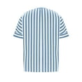 thumbnail image 5 of LNWUY Women Striped Summer Tops Short Sleeve V Neck Button Pocket Blouses Tops Loose Going Out Tees Comfy Basic Trendy Shirts Blue M, 5 of 7