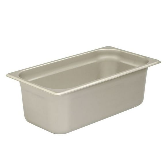 Browne 304 Stainless Steel 22 Gauge Heavy Weight Anti Jamming One Third Size Steam Table Pan, 6 in Deep