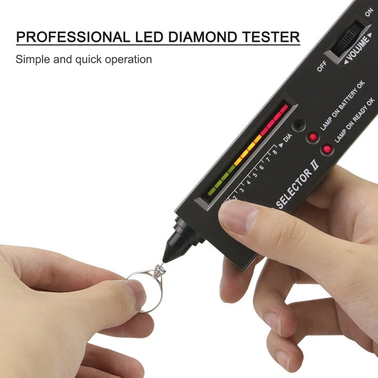 Diamond Selector II Professional Diamond Tester Diamond Indicator Jewelry Gem Crystal Selector Test Pen Tool High Accuracy, Women's, Size: 16, Black