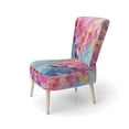 thumbnail image 3 of Designart "Pink Blue Pastel Collage" Multi-Color Patch Upholstered Accent Chair - Modern Arm Chair For Bedroom, 3 of 7