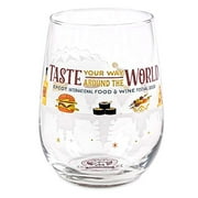 Disney Epcot Food and Wine Festival 2020 "Taste Your Way Around the World" Stemless Wine Glass