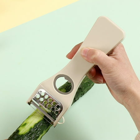 

Clearance！ Bifavgk Stainless Steel Fruit Household Multifunctional Peeler Kitchen Gadget Wooden Handle Peeler Fruit Planer Potato Peelers Vegetable Chopper Watermelon Slicer Beige