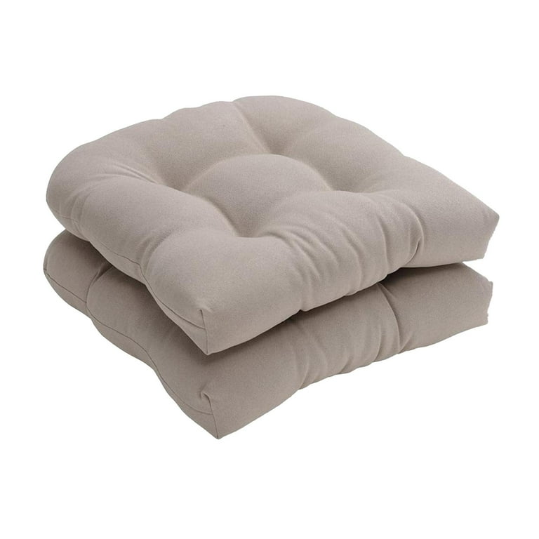 Structured Seat Cushions Made of Solid Wicker for Indoor And Outdoor Use 2 pack Grey