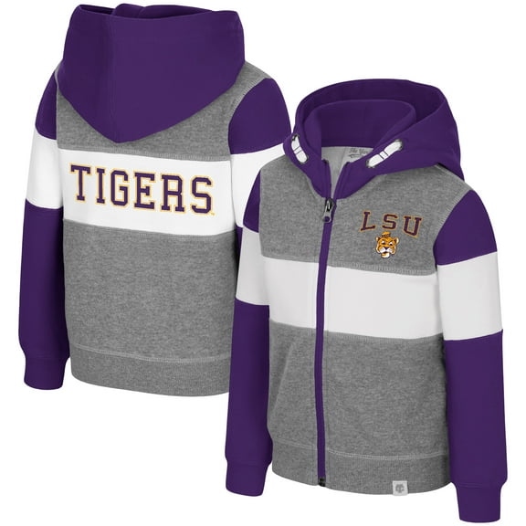 Toddler Colosseum Heather Gray LSU Tigers Bert Full-Zip Hoodie