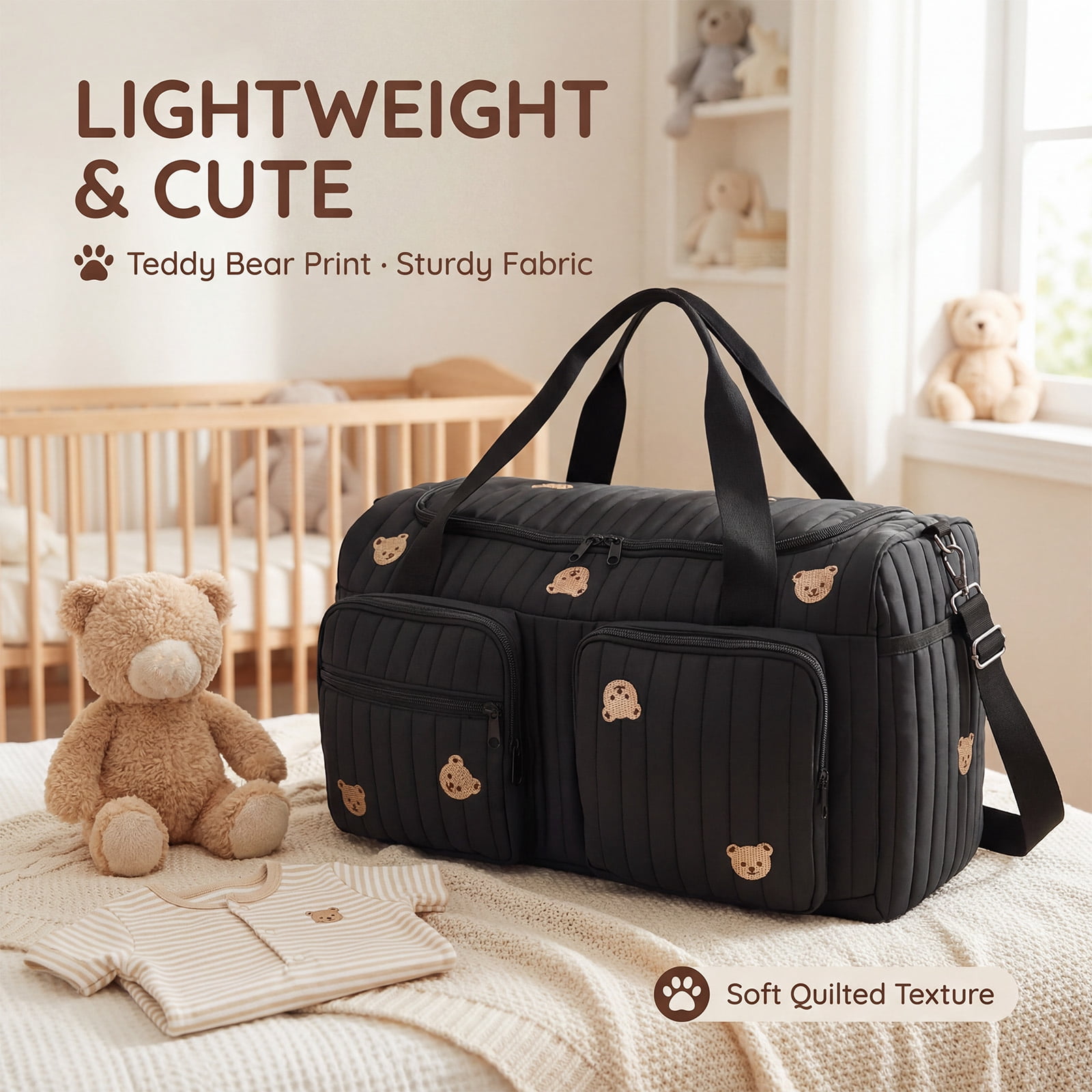NUAHRHY Hospital Maternity Bag Large Capacity Duffel Tote Diaper Tote Bags with Shoulder Strap and Multiple Pockets Multipurpose for Travel Labor Delivery