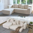 thumbnail image 3 of YINIX 106.5" Modular Sofa Couch for Living Room , Cloud L-Shaped  Sofa with Deep Seating Upholstered, Beige, 3 of 12