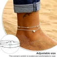 thumbnail image 2 of gifts for women-Stainless Steel Hypoallergenic Adjustable Ankle Bracelet for Women Silver Tone 8 to 10.5 Inch, 2 of 4
