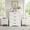 Beige & White, variant on 3-Piece Dresser and Nightstand Sets: 2 Nightstands with 2 Drawers + 4-Drawer Dresser, 47" Wide Chest of Drawer, Anti-Tip Safety, Water-Resistant Finish – Bedroom, Hallway, Living Room, Black