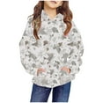 thumbnail image 3 of Bnwani Long Sleeve Toddler Shirts Boys White Hooded Leaf Printed Tops, 3 of 8