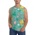 thumbnail image 2 of Lsque Happy Summer Print Men's Cotton Blend Sleeveless Muscle Shirts (S-3XL)- Moisture Wicking, Odor Protection, UPF 30+,Medium, 2 of 7