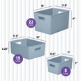 thumbnail image 5 of Superio Stone Blue Ribbed Storage Bin with Lid, Plastic (22L, 15L, 5L) -Set of 1, 5 of 6