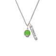 thumbnail image 2 of Delight Jewelry 12mm Lime Green - Roller Spinner with Silvertone Lining Glass Spinner Silvertone Family Bar Charm Necklace, 23", 2 of 4