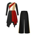 thumbnail image 1 of YUUMIN Robe de Danse Culte Ludique Culte pour Filles Église Chœur Patchwork Robe et Pantalon Large Ensemble Danse Rouge&Noir 14, 1 of 5