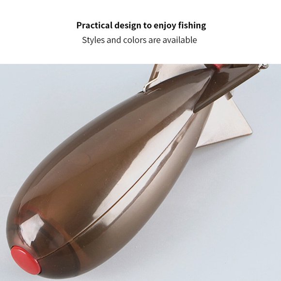 Alimentateur d'Appâts de Pêche Alimentateur de Poisson en Plastique Leurre Cage Porte-Appâts de Poisson Portable, Brun, 19cm