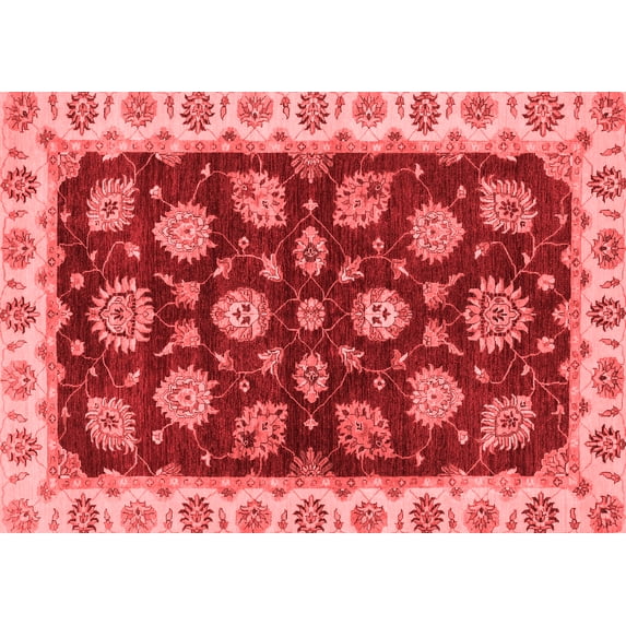 Ahgly Company Machine Washable Indoor Rectangle Oriental Red Traditional Area Rugs, 2' x 5'
