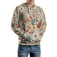 thumbnail image 2 of Wildflower Floral Regular Fit Hoodie, Sporty Pullover Hooded Sweatshirt for Men Women L, 2 of 6