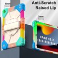 thumbnail image 4 of Shockproof Case for Apple iPad 9th 8th 7th Generation 10.2", Hybrid Rugged Shockproof Rotating Kickstand Hand Strap Detachable Shoulder Strap Kids Cover for iPad 10.2" 2021/2020/2019,Colorful Blue, 4 of 8