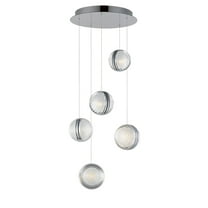 ET2 Lighting - Pulse - 30W 5 LED Pendant-4.75 Inches Tall and 15 Inches Wide