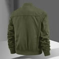 thumbnail image 6 of IYTR Men's Jacket Multi Pocket Zipper Up Lightweight Windbreaker Outdoor Sport Coat Spring Fall Wear Black Large Army Green XXXXL, 6 of 6