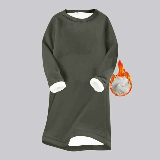 Wzzjkit Chemises à Manches Longues pour Femmes Robe d'Hiver à Manches Longues Épaisse et Chaude
