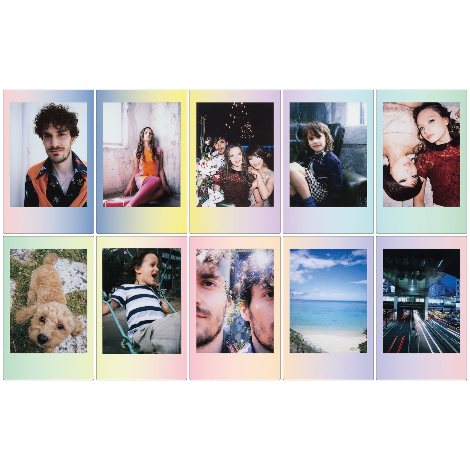 Film instax mini rainbow pour des bordures de photos colorées et gaies