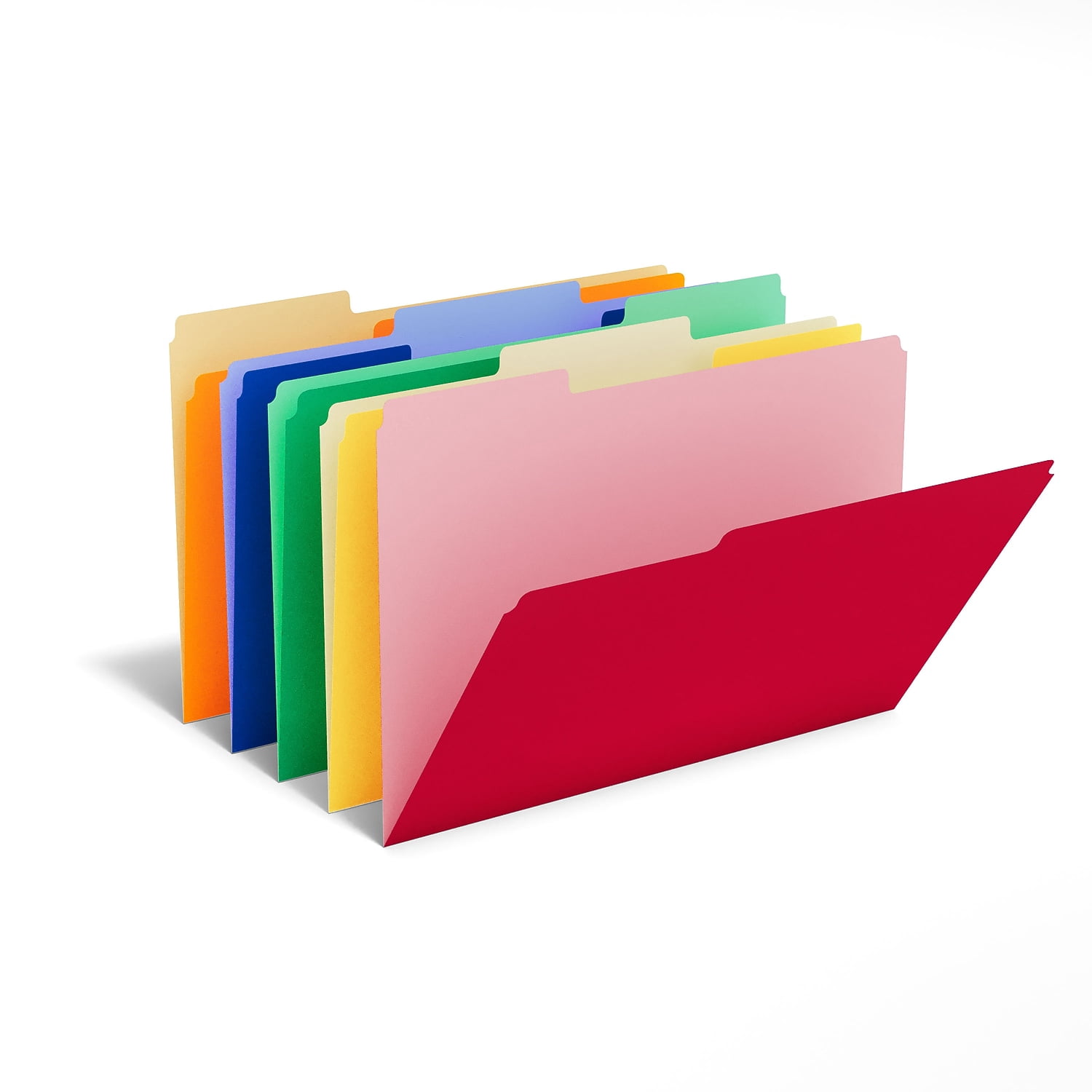 MyOfficeInnovations Colored Top-Tab File Folders 3 Tab 5 Color Asst Letter Size 100/PK 875429
