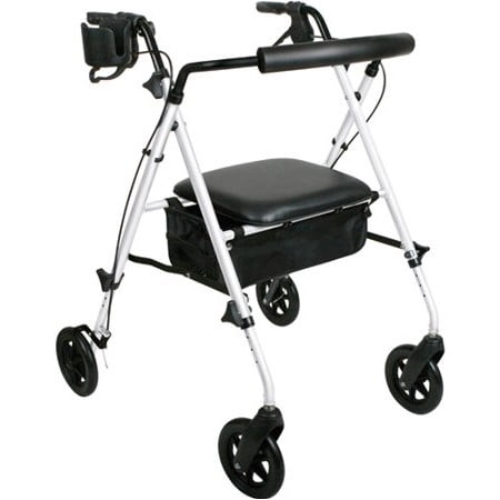 Medline Luxe Rollator, Folding Rolling Walker, 300lb Weight Capacity, 7