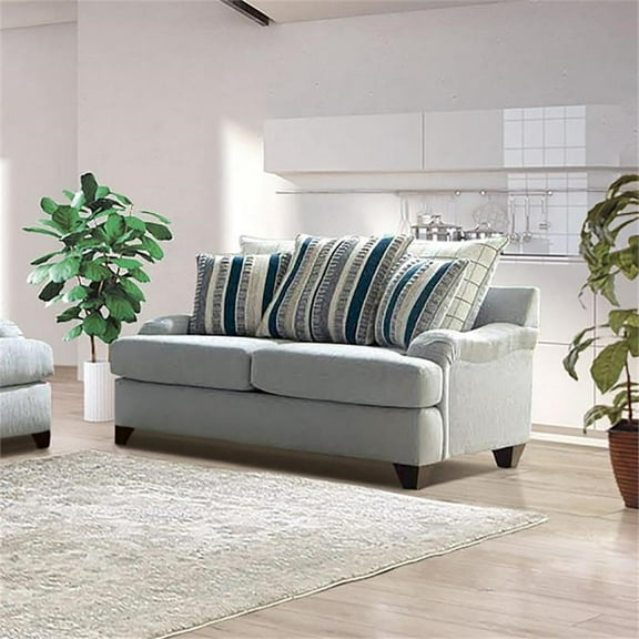 Furniture of America Furze Transitional Chenille Upholstered Loveseat in Gray
