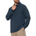 thumbnail image 4 of INSPIRE CHIC Men's Classic Solid Color Long Sleeves Basic Golf Polo T-Shirts L Dark Blue, 4 of 6