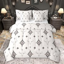 Feelyou Bohemian Aztec Women Bedding Comforter Set 7pcs, Rustic Sheep Skeleton Queen Bedding Sets, Vintage Triangle Square Reversible Queen Sheet Sets, Luxury Bedroom Decor