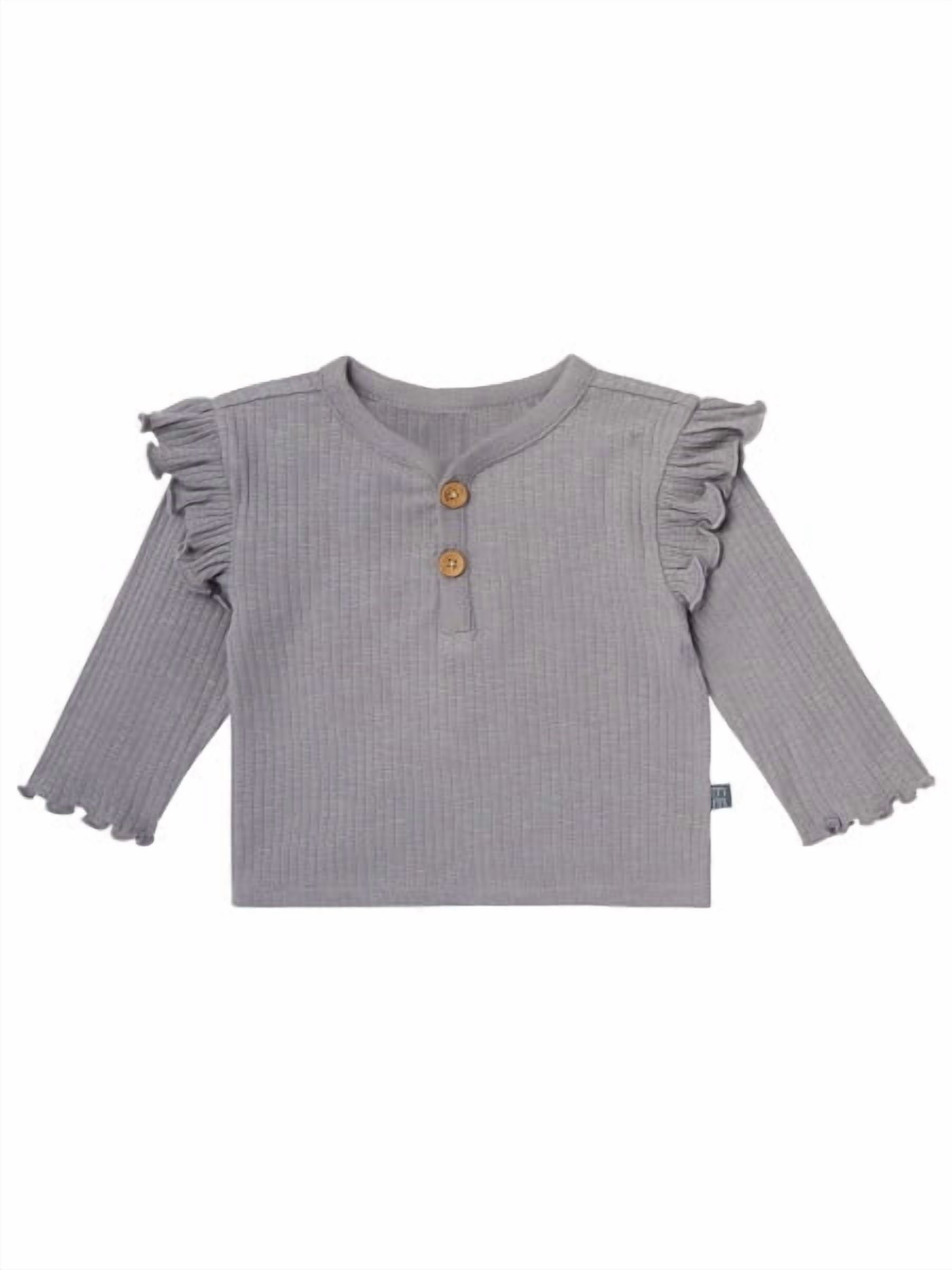 Modern Moments by Gerber Baby Girl Henley Ruffle Top With Pants, sizes 0/3 Months - 24 Months&nbsp;