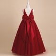 thumbnail image 1 of AAMILIFE Robe Élégante pour Filles avec Grand Nœud, Adolescente, Rouge, Première Communion, Cérémonie, Longue Robe, Vêtements, Enfants, Demoiselle d'Honneur, Été, Col en V, Vestidos, 1 of 3