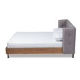 thumbnail image 2 of Baxton Studio Catarina Full Size Gray Upholstered Brown Platform Bed, 2 of 10