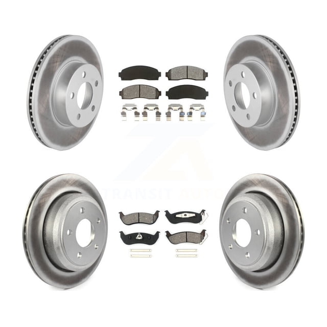 Transit Auto Front Rear Coated Disc Brake Rotors and Semi-Metallic Pads Kit for Car Ford Ranger Mazda B4000 KGS-100612