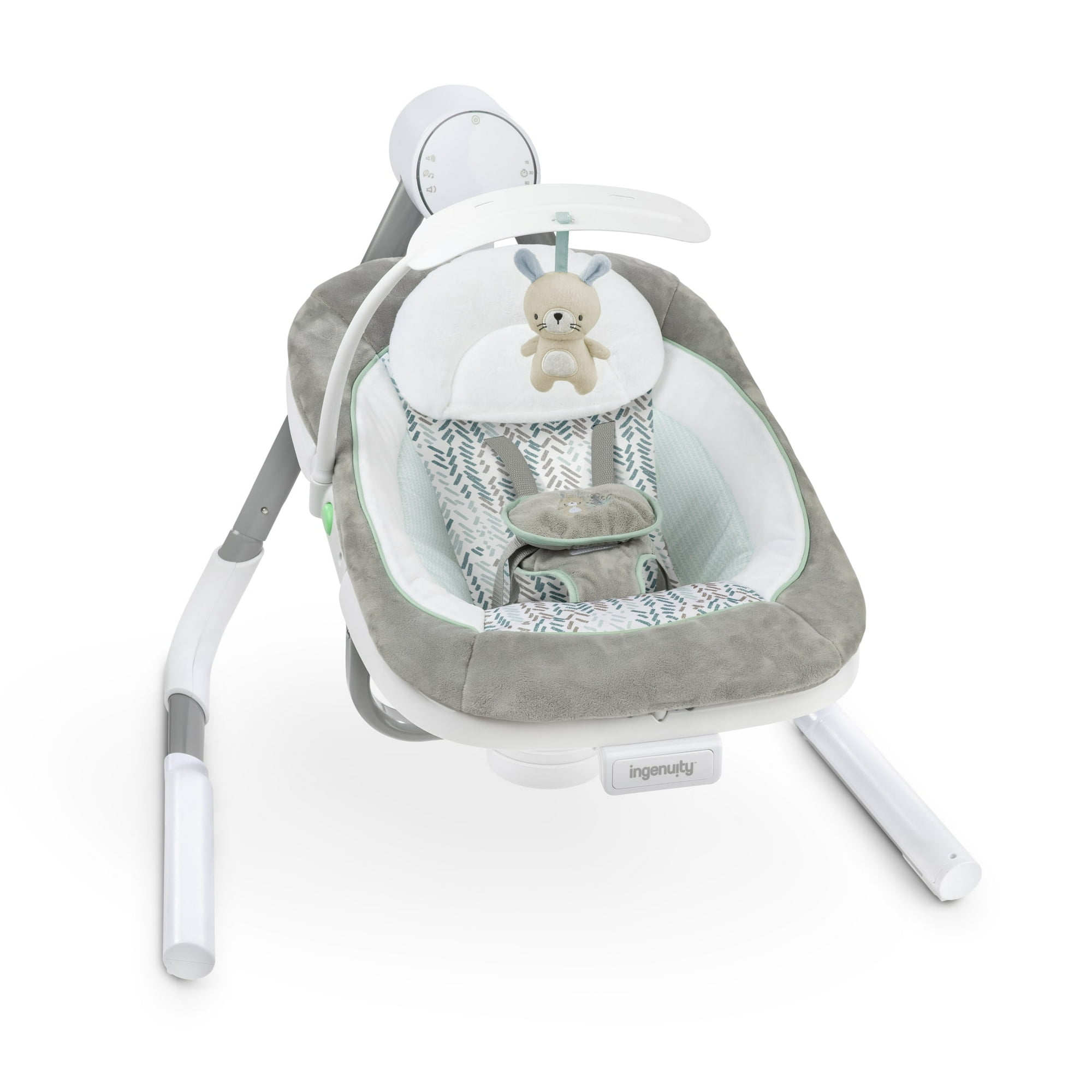 Ingenuity Anyway Sway Vibrating Portable Infant Baby Swing Spruce, Blue