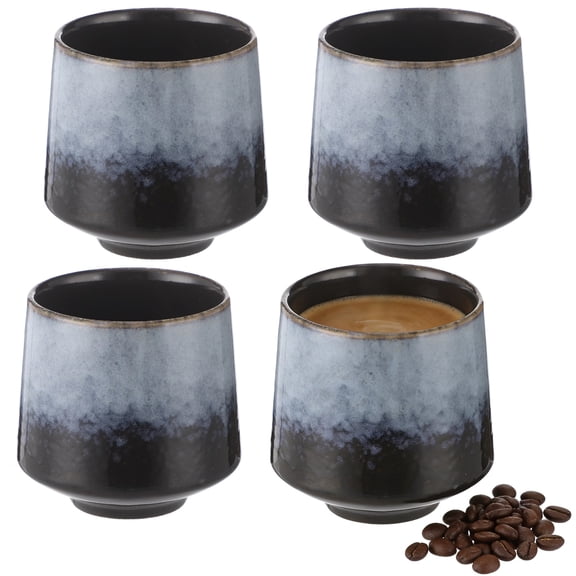 4PCS Ceramic Coffee Cups, 7.44oz Mugs Set, Unique Tea Drinkware with Comfortable Grip, 3.15 x 3.07 in Tableware Tea Mugs Latte Cappuccino Cups Hot Chocolate Milk, Home Office Use