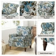 thumbnail image 2 of Wingback Armchairs Set of 2 Accent Chairs Floral Upholstered Sofa Wood Legs Lounge Seat Removable Cushion Home Living Room, 2 of 6