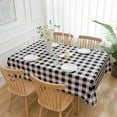 thumbnail image 3 of 60" X 102" Rectangle Tablecloth - Oblong Polyester Black and White Buffalo Plaid Tablecloth Check Gingham Table Cover Reusable Water Resistant for Thanksgiving Christmas Holiday Decorations, 3 of 6