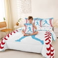 thumbnail image 3 of Erosebridal Light Blue Dripping Baseball Stitch & Batter Silhouette Graphic Twin Bedding Sets 7-Piece, Ball Gamer Bedding Comforter Set for Boys And Girls Kids,Microfiber Bedroom Decor, 3 of 6