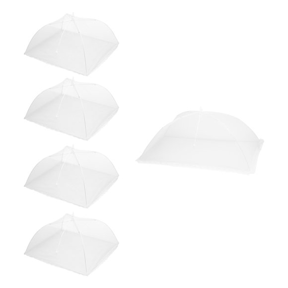 5 Pcs Grandes y Altas Cubiertas para Alimentos 17"/24" Cubiertas de Malla para Exteriores, Cubiertas Protectoras Colapsables para Alimentos, Blancas