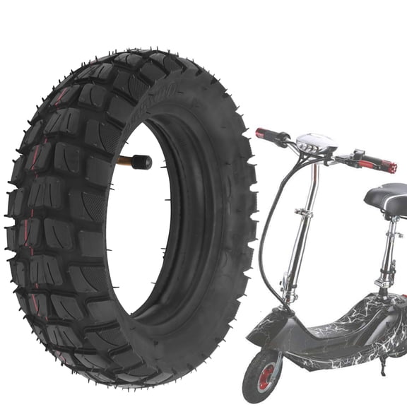 Cergrey Pneu et Chambre à Air, Pneu de Trottinette Électrique 10 Pouces avec Chambre à Air Pneu en Caoutchouc Gonflable Remplacement 255x80, Pneu Gonflable
