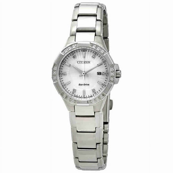CITIZEN Women's Riva Diamond Silver Dial Watch EW2460-56A