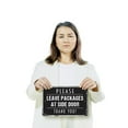 thumbnail image 3 of Please Leave Packages At Side Door (2 Pack) 8 Inch x 12 Inch Novelty Plastic Sign Drop Here Thank You Weatherproof Perfect for Porches Entryways Lobbies Fun Gift for Homeowners, 3 of 6