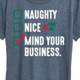 thumbnail image 3 of Instant Message - Mind Your Business Funny Christmas - Women's Short Sleeve Graphic T-Shirt, 3 of 6