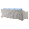 thumbnail image 5 of Modway Conway 4-Piece Outdoor Patio Wicker Rattan Furniture Set in Light Gray Light Blue, 5 of 10